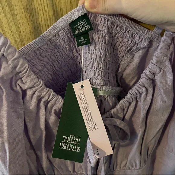 Wild Fable Women’s Ruched Linen Slip Dress Lavender NWT Target Plus - Picture 5 of 10